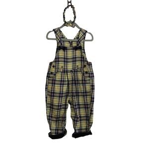Vintage Children's Place Plaid Overalls & Headband